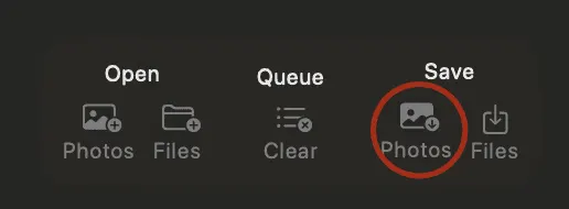 Saving all converted items to Photos from the Mac sidebar