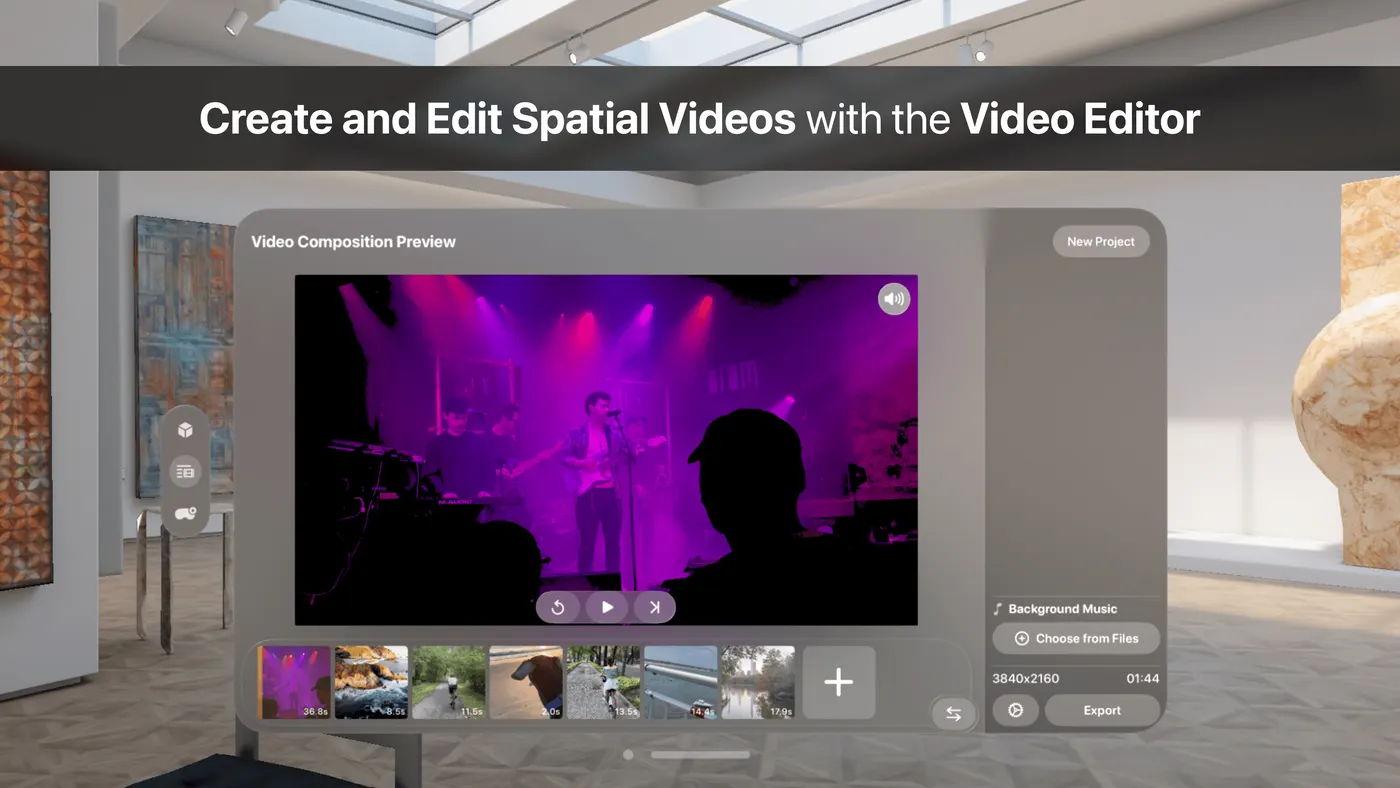 The Spatial Video Editor in Spatial Media Toolkit on Apple Vision Pro